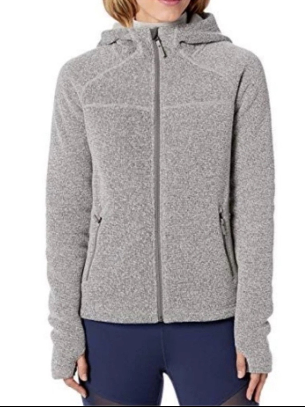 Smartwool Women’s Grey Hudson Trail Full Zip Fleece Jacket Sweater Sz S